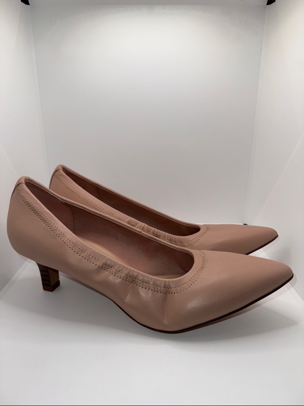 Clarks Shondrah Rae Dress Pumps Kitten Heels Women's 10 Dark Blush Pink